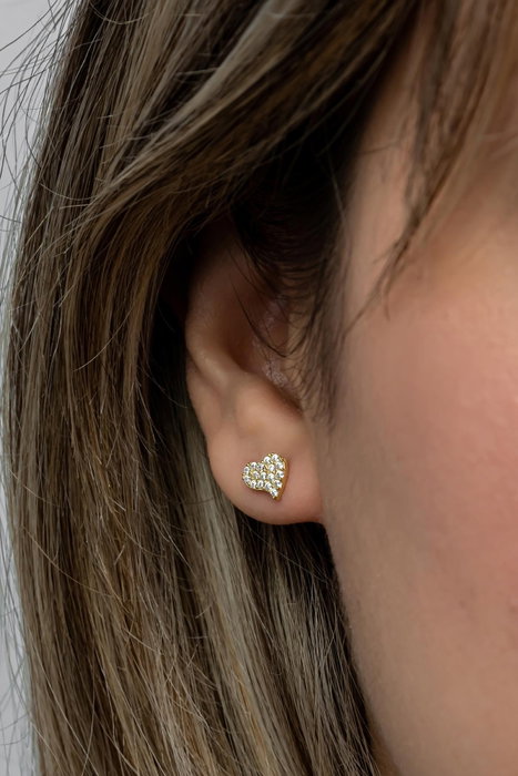 Heliophilia Silver Pendientes de Plata 925 Dorados con Circón